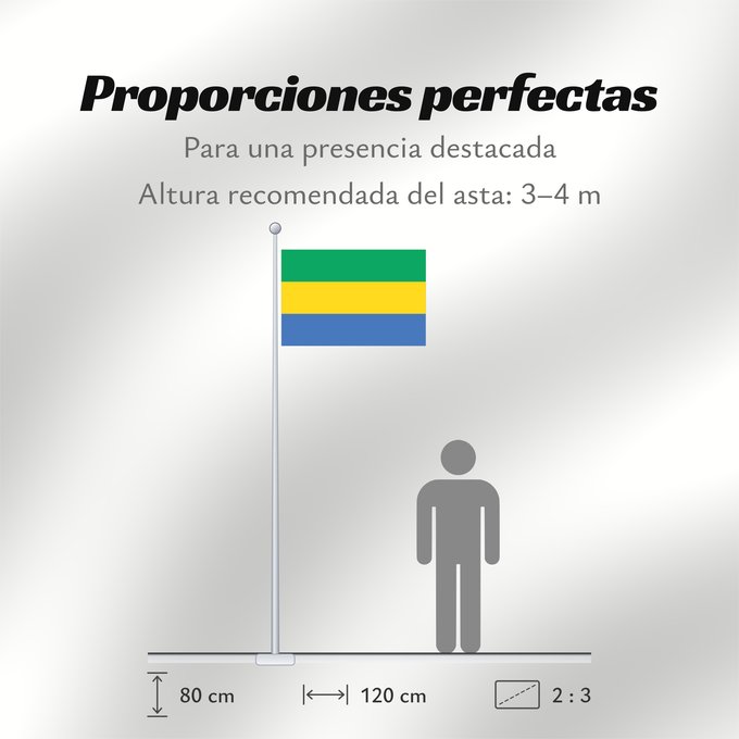 Proporciones de la bandera: Gabon Gabón Gabun Gabão علم جمهوريةالغابون Banniel Gabon Gabons Gabono Gabongo bandera پرچم گابن Drapél du Gabon Dalapo ya Ngabu Bɛndɛ́lɛ ya Gabɔ́ Bendêre tî Gaböon