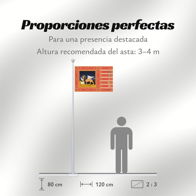 Proporciones de la bandera: Veneto Vector flag of Veneto région de la Vénétie Véneto Venetien Vettoriale del Veneto