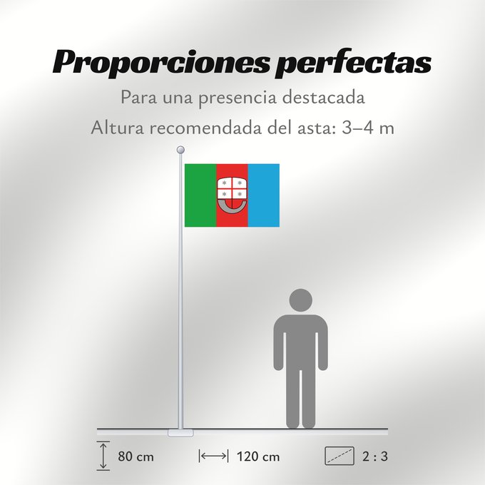 Proporciones de la bandera: Liguria Italian region Liguria ligure Ligurien Regione italiana Liguria