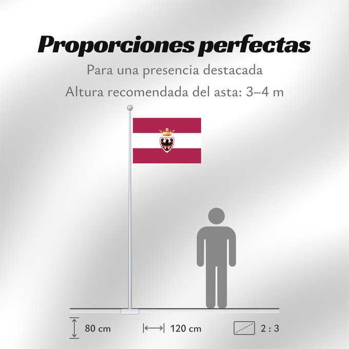Proporciones de la bandera: Trento Province	Autonomous Province of Trento - Trentino	Province Autonome de Trente - Trentin	Provincia Autónoma de Trento - Trentino	Autonomen Provinz Trient - Trentino/Welschtirol	Provincia Autonoma di Trento - Trentino	Autonome Provincie Trente - Tren