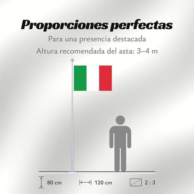 Proporciones de la bandera: Italy Italie Italia Italien