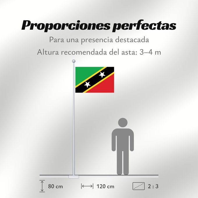 Proporciones de la bandera: Saint Kitts and Nevis Saint-Christophe-et-Niévès San Cristóbal y Nieves St. Kitts und Nevis Saint Kitts e Nevis Saint Kitts a Nevis Shan Críostóir-Nimheas Sen Kitts ha Nevis Флаг Сент-Китса и Невиса Saunt Kitts an Nevis Saint Kittsa in Nevisa