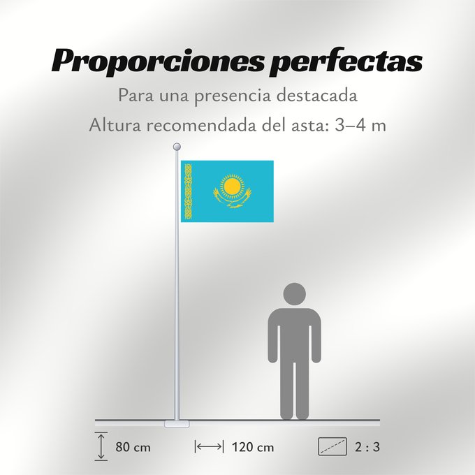 Proporciones de la bandera: Kazakhstan	Kazajistán	Kasachstan	Repubblica del Kazakistan	Kazachstan	Qazaxıstan Respublikasının	Сцяг Казахстана	Национално знаме на Казахстан	কাজাখস্তানের জাতীয় পতাকা	Banniel br Kazakstan	Kazahstana	Kazachstánu	Казахстан Республикин ялавӗ	Kazaĥio	Ղազախս
