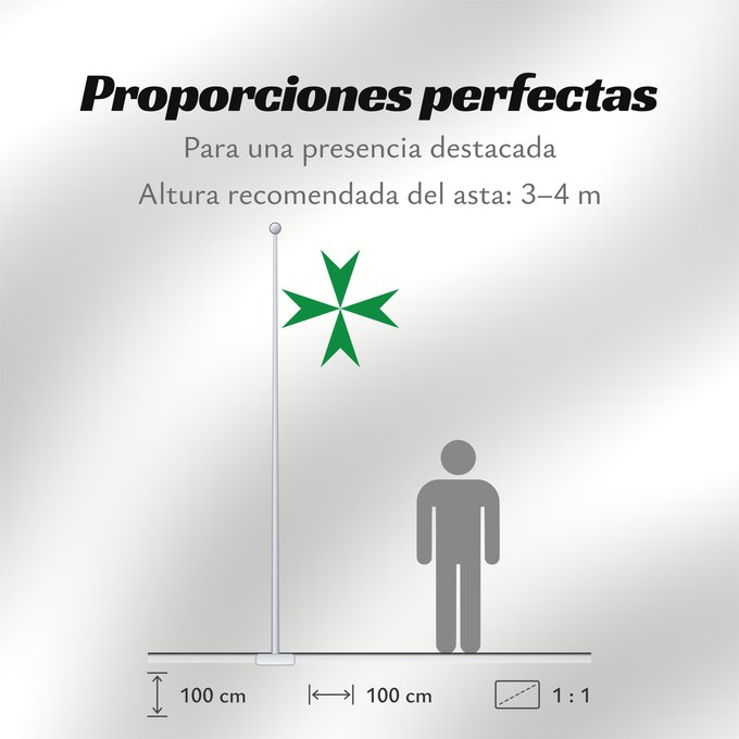 Proporciones de la bandera: Militärischer und Hospitalischer Orden des Heiligen Lazarus von Jerusalem