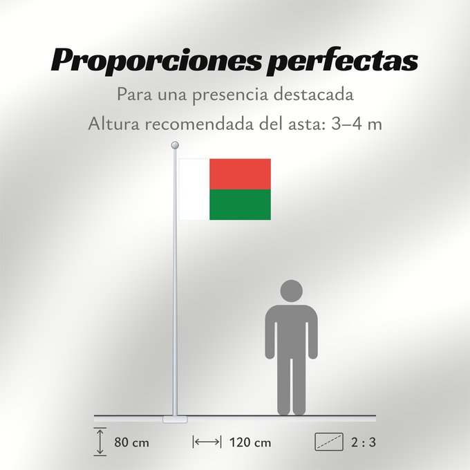 Proporciones de la bandera: Madagascar	Madagaskar