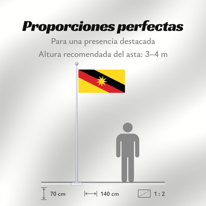 Proporciones de la bandera: Sarawak	Malaysian state of Sarawak	Sarawak 