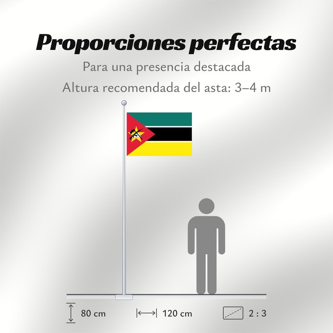 Proporciones de la bandera: Mozambique Mosambik Mozambico Moçambique علم موزمبيق Mozambiko Mozambikas Republikas Sainan i Maozambika Флаг Мозамбика Mozambika Musaanbiiq Moçambiques Msumbiji