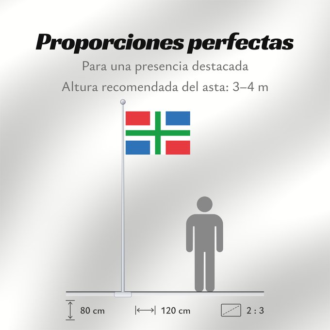 Proporciones de la bandera: Groningen Province of Groningen, Netherlands Groningue Groninga
