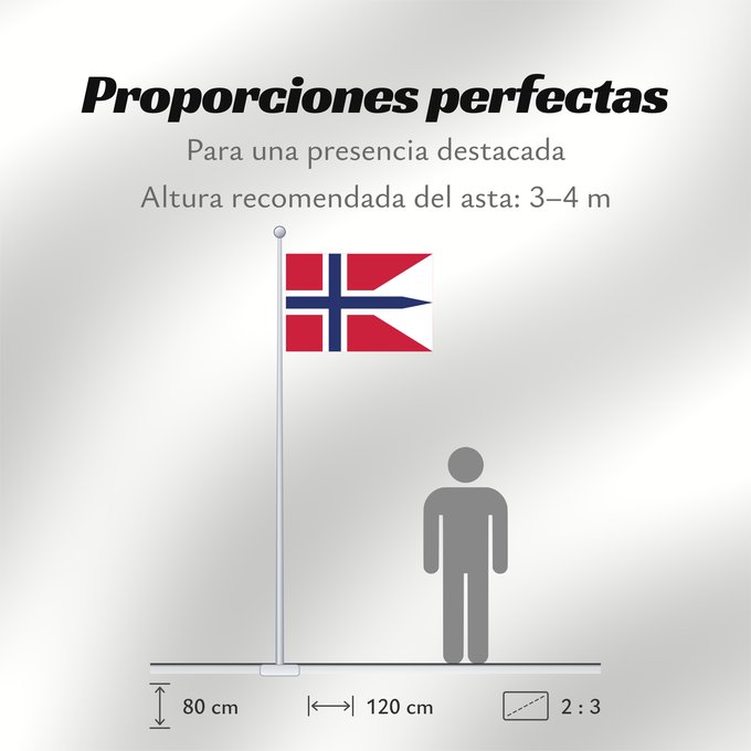 Proporciones de la bandera: Norway	Norvège	Noruega	Norwegen	Norvegia	Noorwegen	Norwegii	Þjóðfáni Noregs	Banniel Norvegia	Norska	Norwy	Norges	Norvegio	Noregs	Norveške	Norski fáninn	Norvegiae	Norges flagg	Det norske flagget	Norgga leavga	Stän Norgäna