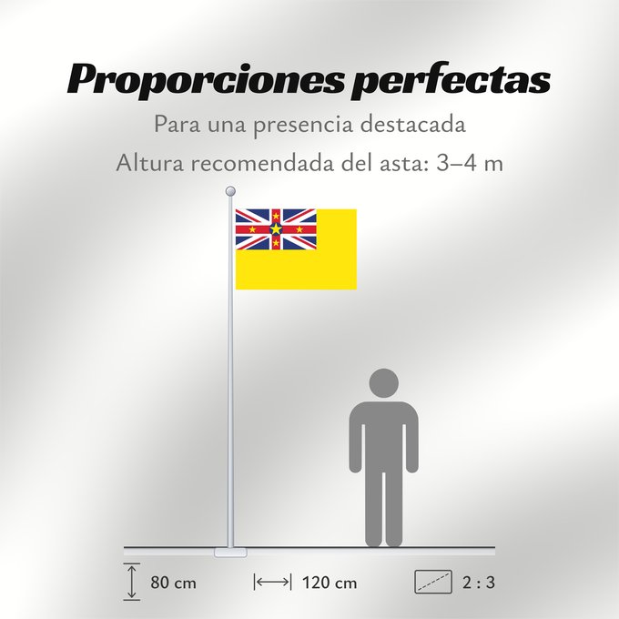 Proporciones de la bandera: Niue	Niue  New Zealand	ニウエの国旗	Pīwari o Niuē