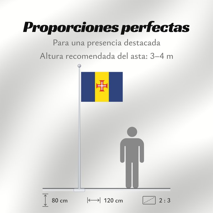 Proporciones de la bandera: Madeira	Autonomous Region of Madeira, Portugal	Madera	Região Autónoma da Madeira