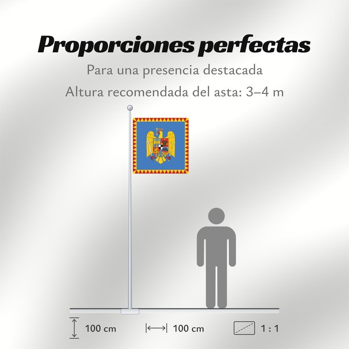 Proporciones de la bandera: Royal standard of Romania Crown Prince 1922 model