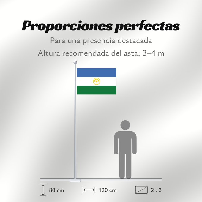 Proporciones de la bandera: Bashkortostan	State flag of the Republic of Bashkortostan	République de Bachkirie	Bashkortostán	Baschkortostan	Башҡортостан Республикаһының Дәүләт флагы	Флаг Башкортостана