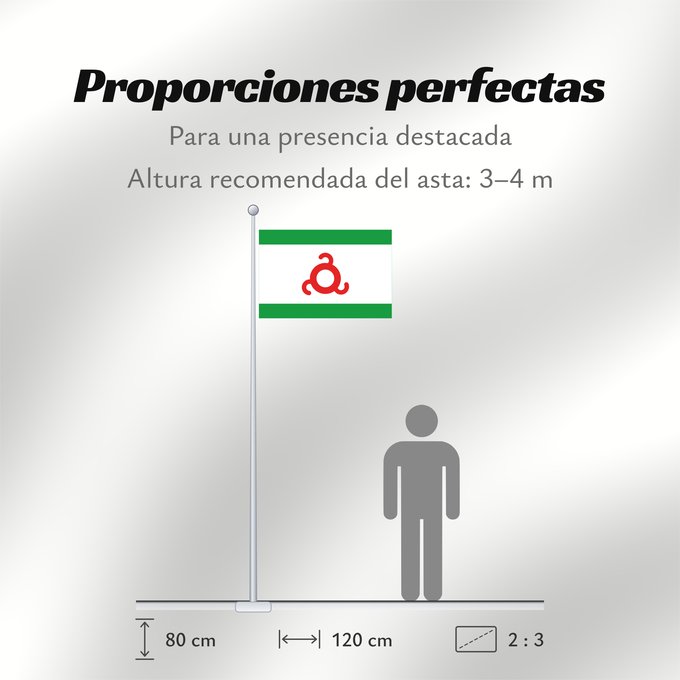 Proporciones de la bandera: Ingushetia Republic of Ingushetia Inguschetien Inguscezia Флаг Ингушетии