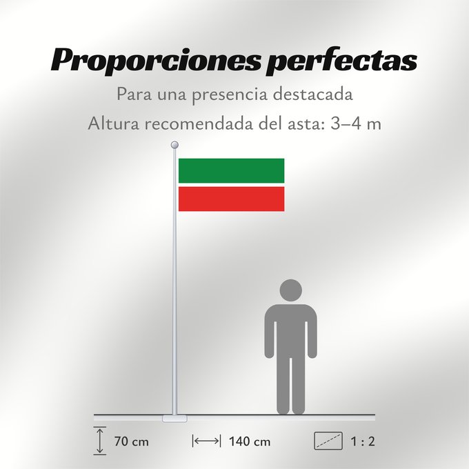 Proporciones de la bandera: Tatarstan Republic of Tatarstan Tatarstan ou République du Tatarstan Tartaristán Государственный флаг Республики Татарстан Татарстан Республикасының Дәүләт флагы Прапор Республіки Татарстан РФ