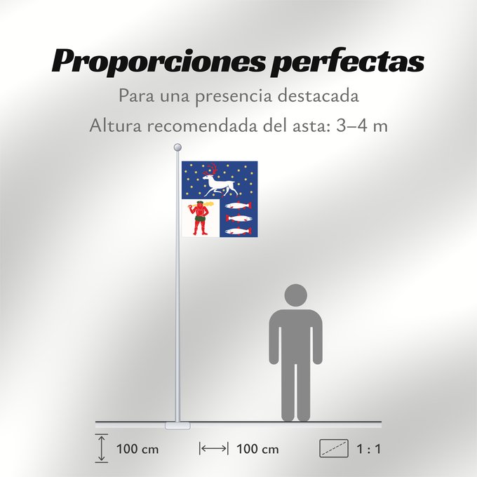 Proporciones de la bandera: Västerbottens län vapenflagga	Västerbotten County in Sweden	Västerbotten	Västerbottens läns vapenflagga