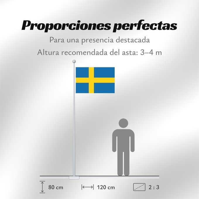 Proporciones de la bandera: Sweden	Suède	Suecia	Schweden	Svezia