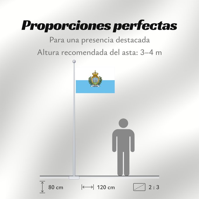 Proporciones de la bandera: San Marino civil San Marino Saint-Marin