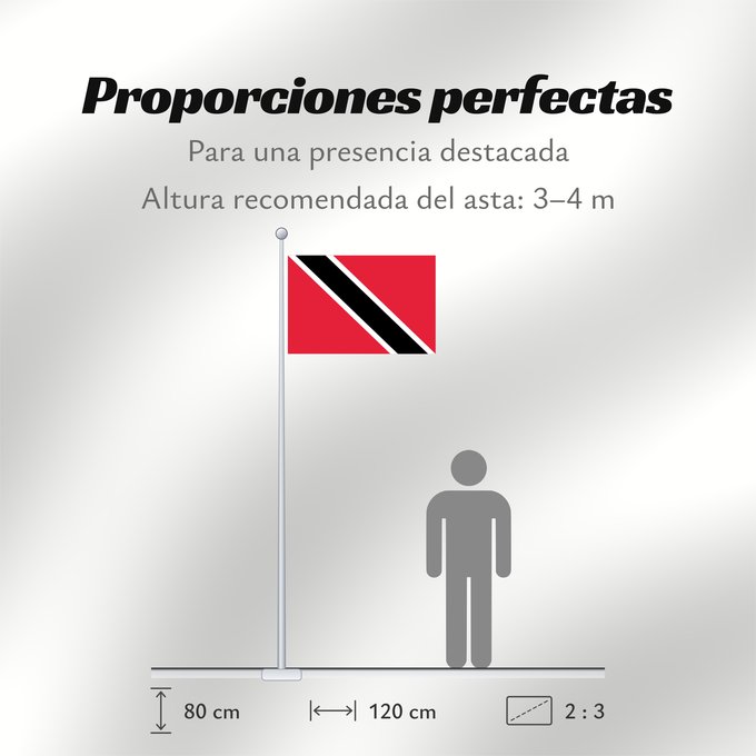 Proporciones de la bandera: Trinidad and Tobago Trinité-et-Tobago Trinidad y Tobago Trinidad und Tobago Trinidad e Tobago Trinidad en Tobago Trindade e Tobago Trynidadu i Tobago Trinidad a Tobago Trinidad og Tobagos Trinidado kaj Tobago Trinidadi ja Tobago lipp Tríonóide agus Tobága