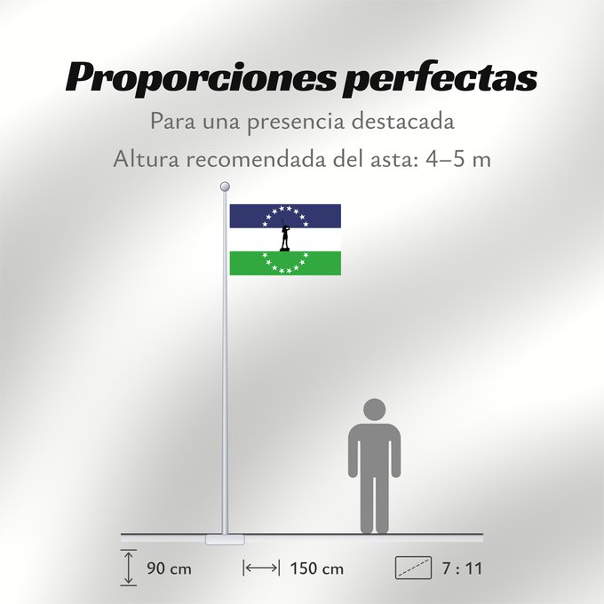 Proporciones de la bandera: Rio negro no oficial Rio Negro (unofficial) Río Negro (non officiel) Río Negro (no oficial) Rio Negro (inoffiziell) Río Negro (non ufficiale) Usada extraoficialmente en la provincia de rio negro