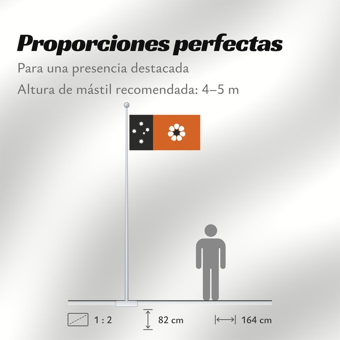 Proporciones de la bandera: Northern Territory	Northern Territory  adopted on July 1, 1978 on the first day of self-government  was designed by the Australian artist Robert Ingpen	Territoire du Nord	Territorio del Norte