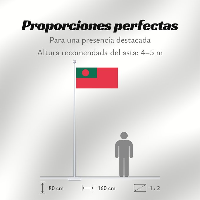 Proporciones de la bandera: Civil Ensign of Bangladesh	Bangladesh - Civil Ensign	Bangladesh - Pavillon Civil	Bangladés - Pabellón Civil	Bangladesch - Zivilschiffsflagge	Bangladesh - Bandiera Civile
