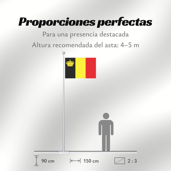Proporciones de la bandera: Belgium yacht ensign