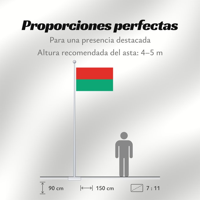 Proporciones de la bandera: Paz	City and department of La Paz  Bolivia	La Paz	La ciudad y departamento de La Paz consta de dos franjas horizontales de igual ancho y dimensiones