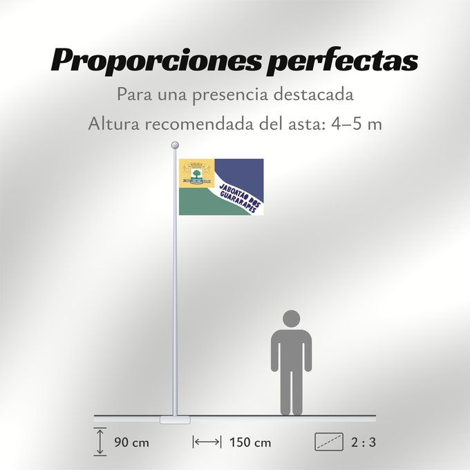 Proporciones de la bandera: JaboataodosGuararapes Pernambuco Brasil Jaboatão dos Guararapes Município de Jaboatão dos Guararapes no Estado de Pernambuco