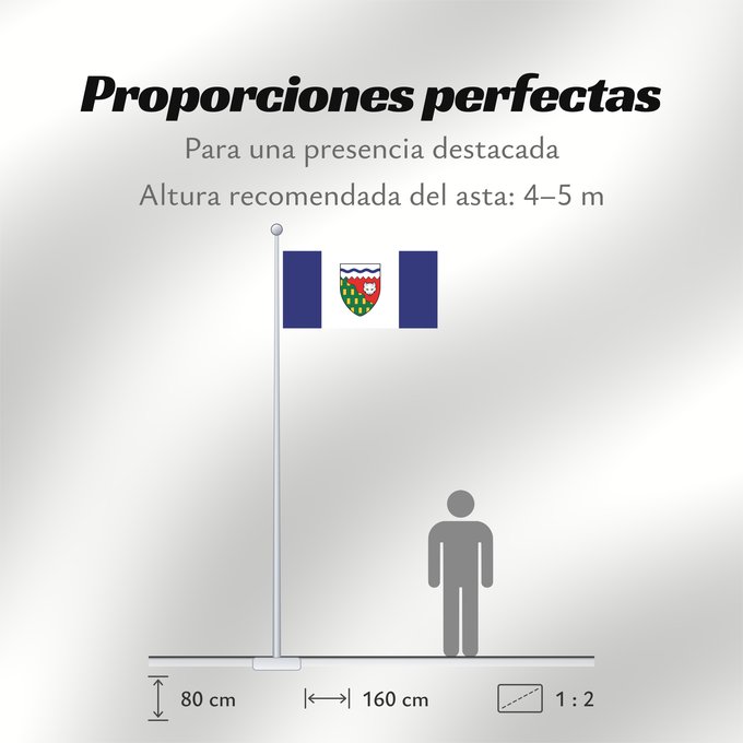 Proporciones de la bandera: Northwest Territories Territoires du Nord-Ouest Territorios del Noroeste Nordwest-Territorien Territori del Nordovest Banniel Tiriadoù ar Gwalarn, Kanada ᓄᓇᑦᓯᐊᖅ ᓴᐃᒻᒪᑎ