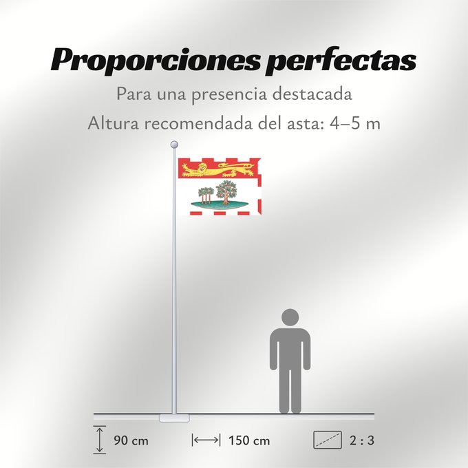 Proporciones de la bandera: Prince Edward Island L Île-du-Prince-Édouard Isola del Principe Edoardo Banniel Enez ar Priñs Edouarzh
