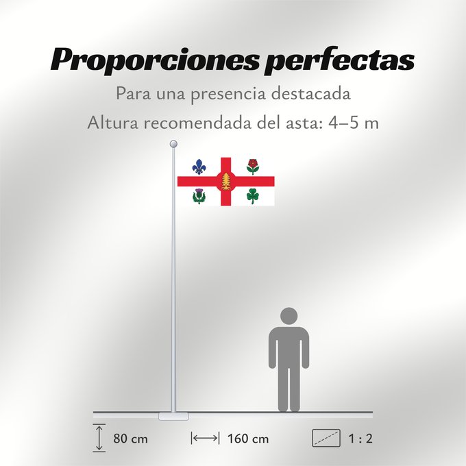 Proporciones de la bandera: Montreal	City of Montreal, Canada	Ville de Montréal, Canada	Die Fahne der Stadt Montreal, Kanada