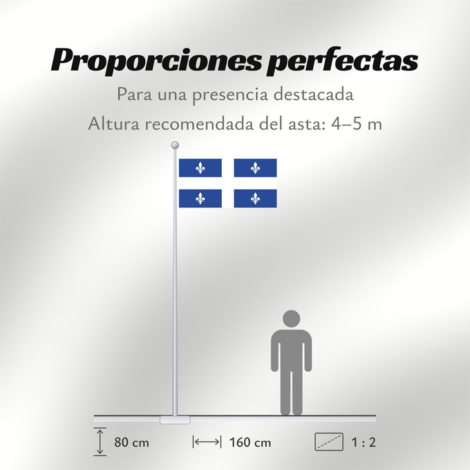 Proporciones de la bandera: Quebec  1-2	Quebec with ratio 1 2	Québec  proportion 1 2	Quebec (1:2)	Québec (1:2)