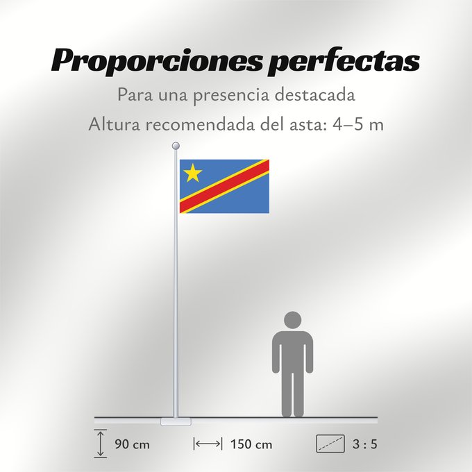 Proporciones de la bandera: Democratic Republic of the Congo	The national flag of the Democratic Republic of the Congo	La République démocratique du Congo	Rep. Dem. del Congo	Demokratischen Republik Kongo	Repubblica Democratica del Congo	Democratische Republiek Congo	علم جمهورية الك