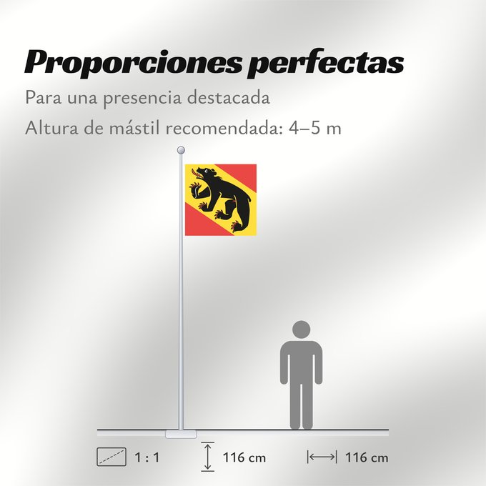 Proporciones de la bandera: Canton of Bern	Bern	Canton de Berne	Kantons Bern	Berna	Banniel Kanton Bern