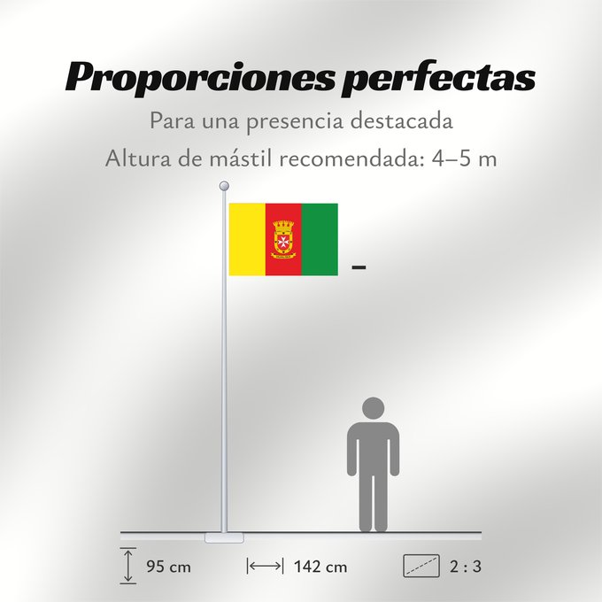 Proporciones de la bandera: Hualqui