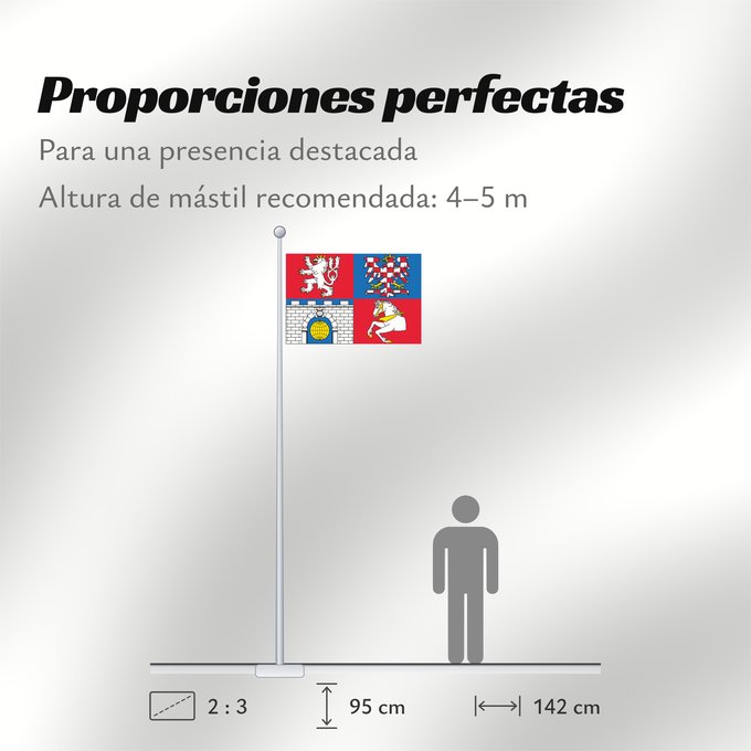 Proporciones de la bandera: Pardubice Region Région de Pardubice Región de Pardubice Region Pardubice Pardubice Regione