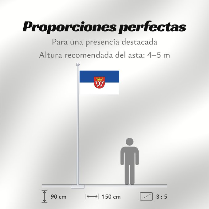 Proporciones de la bandera: Weikersheim (Nördliches Baden-Württemberg)