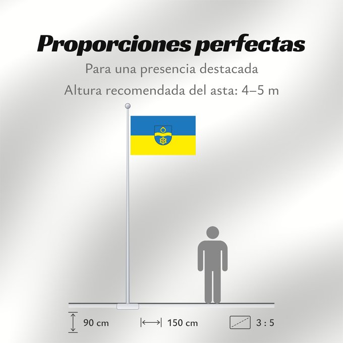 Proporciones de la bandera: Mühlacker (Nördliches Baden-Württemberg)
