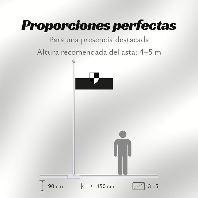 Proporciones de la bandera: Hechingen (Schwäbische Alb)