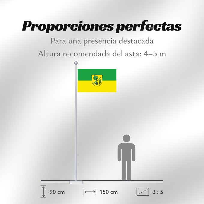 Proporciones de la bandera: Erlenmoos (Württembergisches Allgäu Oberschwaben)