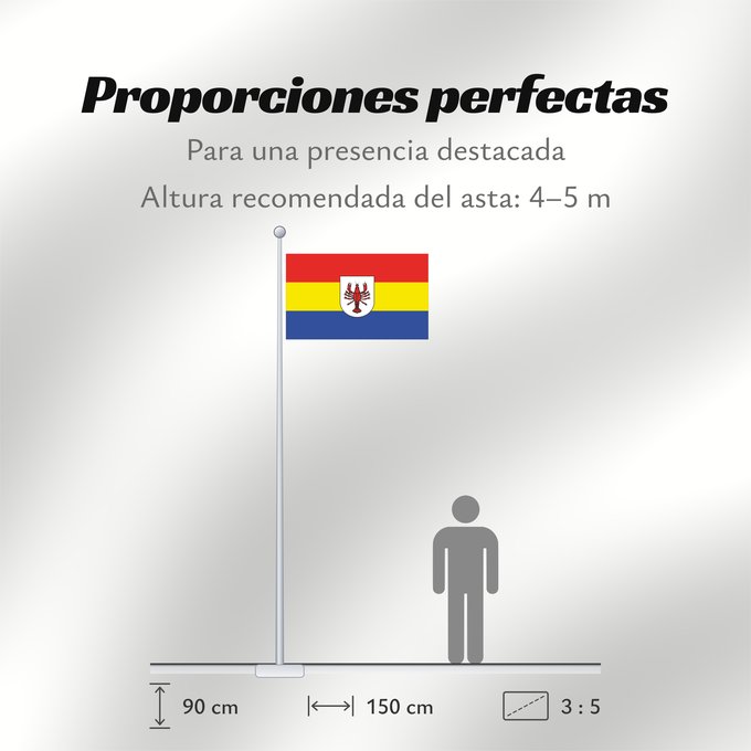 Proporciones de la bandera: Bad Wurzach (Württembergisches Allgäu Oberschwaben)