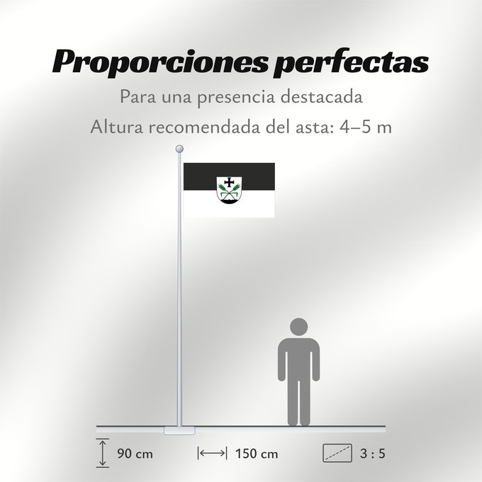 Proporciones de la bandera: Fleischwangen (Württembergisches Allgäu Oberschwaben)