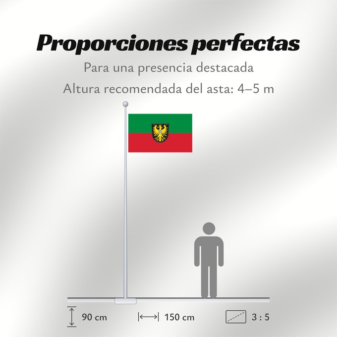Proporciones de la bandera: Isny im Allgäu (Württembergisches Allgäu Oberschwaben)
