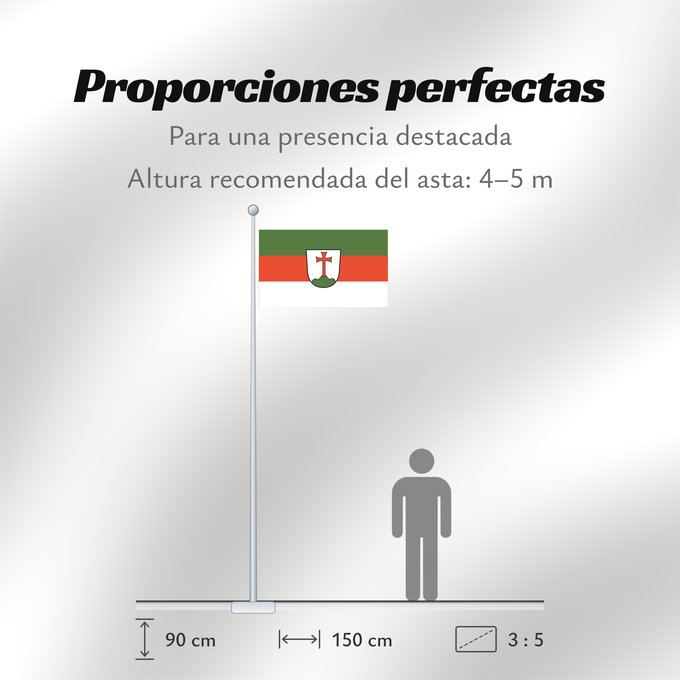 Proporciones de la bandera: Landsberg am Lech, GKSt (Ammersee-Lech)