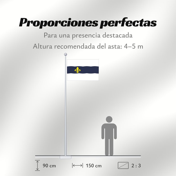 Proporciones de la bandera: Aguaviva	Aguaviva  Teruel  La bandera tendrá la proporción 2/3, y estará formada por 3 franjas horizontales de igual anchura