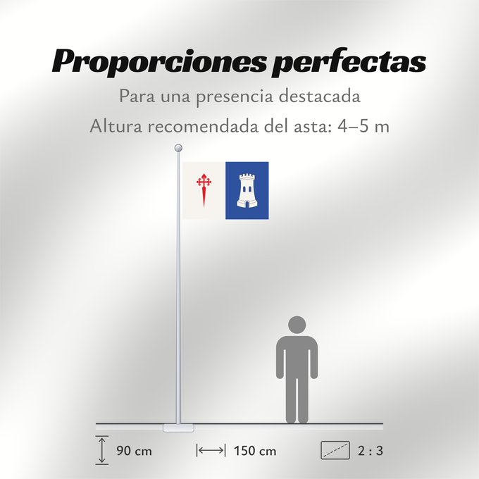 Proporciones de la bandera: Algorfa Spain	Algorfa, in Alicante province, Spain	Algorfa	«Bandera de proporciones 2 3. Partida por mitad vertical	«Bandera de proporcions 2 3. Partida per meitat vertical