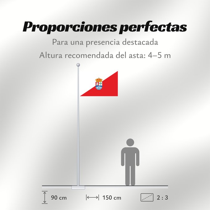 Proporciones de la bandera: Alija del Infantado Spain	Alija del Infantado, in León province, Spain	Alija del Infantado	Rectangular