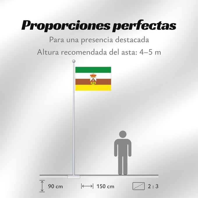 Proporciones de la bandera: Bácor-Olivar Granada E.L.A. de Bácor-Olivar, Guadix, Granada, Spain Bácor-Olivar E