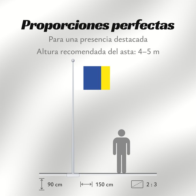 Proporciones de la bandera: Canarias Libre	La bandera adoptada por el Movimiento Canarias Libre